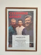 Plakat Czerwonych Gitar z podpisami członków zespołu