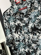 U Koszula Shein delikatna biała czarnozielone szkice kwiatów duża 3XL