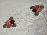 koronkowa serweta szydełkowa rękodzieło róże 3 D