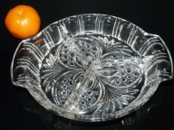 KRYSZTAŁOWA PATERKA z uszami DZIELONA KRYSZTAŁ