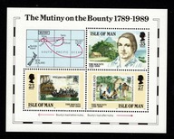 Wyspa Man / Mini arkusz 392-394 ( 200. rocznica buntu na Bounty ) czysty