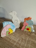 Figurki gipsowe - zwierzątka pieski misie puzzle do pomalowania