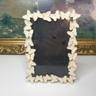 Ramka metalowa motyle emalia glamour ozdobna 10x15