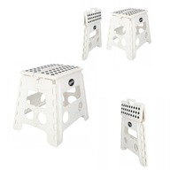 SOLIDNY TABORET SKŁADANY 32CM BIAŁY STOŁEK PODNÓŻEK 150KG ANTYPOŚLIZGOWY