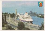 SZCZECIN - WAŁY CHROBREGO - NABRZEŻE KAPITAŃSKIE - STATEK - HERB