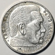 Niemcy, III Rzesza. 2 marki Hindenburg 1939 A - Srebro