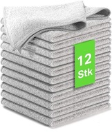 ŚCIERECZKI CZYSZCZĄCE 12 SZTUK Z MIKROFIBRY WIELOKROTNEGO UŻYTKU 30 X 30 CM