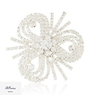 Br908 Broszka czeskie kryształki 5.5cm