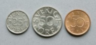 SZWECJA 25, 50 ORE 1978-2006 ZESTAW 3 SZT.