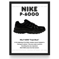 Plakat Nike P-6000 “Triple Black” Empty (Czarna/Biała Ramka)