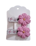 Spinki spineczki do włosów szydełkowe kwiatki handmade 2 szt.
