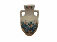 Wazon ceramiczny, amfora, ceramika szkliwiona ręcznie malowana