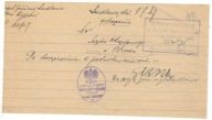Płock Sadłowo 1947 Potwierdzenie odbioru odręczne
