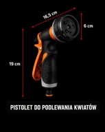 Pistolet zraszający do węża ogrodowego 8 trybów – regulacja strumienia
