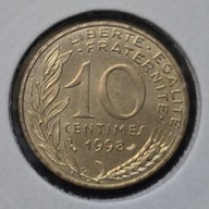 *FRANCJA [0113]*10 centymów CENTIMES 1998 Piąta Republika, Marianna Rośliny