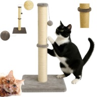 DRAPAK DLA KOTA WYSOKI SŁUPEK WIEŻA LEGOWISKO ZABAWKA KULKA SZNUREK 90 CM