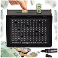 SKARBONKA WYKREŚLANA WYKREŚLANKA CEL 5000 ZŁ DREWNIANA OSZCZĘDZANIE PREZENT