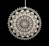 Zawieszka ozdoba na okno szydełkowa 34cm biała (Z151)