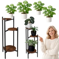 KWIETNIK STOJĄCY METALOWY STOJAK NA KWIATY DĄB LOFT 80 CM DONICE ROŚLINY