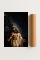 Plakat bez ramy 21x30cm Chrystus w Gwiazdach Jezus religijny obraz
