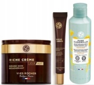 Yves Rocher 1 x Riche Creme: Dzień/Noc 75ml + Oczy + GRATIS Mleczko-Tonik
