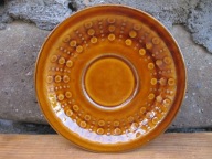 Miodowy SPODEK/Podstawka _Porcelit TUŁOWICE PRL