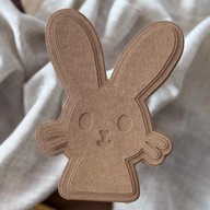 Zestaw baza królik – papier kraft handmade + 3 wzorniki – baza do kartki