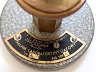 Panik gazowy laboratoryjny Teclu vintage mosiężny z zaworem Techniprot PLD