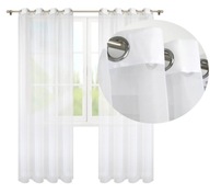 FIRANA BIAŁA NA PRZELOTKACH GOTOWA FIRANKA BALKONOWA WOAL 145X240 CM