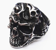 STAL 316L SYGNET MESKI CZASZKA GOTHIC SLICZNY-R.20