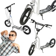 HULAJNOGA DWUKOŁOWA Z KIEROWNICĄ REGULOWANA HAMULCEM BIAŁA DLA DZIECI