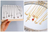 Modne naszyjniki – zestaw łańcuszków z zawieszkami