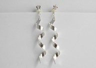 ORYGINALNE WISZĄCE KLIPSY SREBRNE SPIRALE