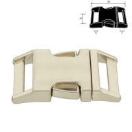 Klamra zatrzaskowa metalowa – Niklowana srebrna 25mm