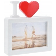 Ramka na zdjęcie walentynkowa – biała z motywem serca (10x15 cm)