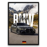 Plakat z ramą 21x30cm BMW M4 Krajobraz Sport Auto Design Prezent Hit