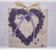 Robótkownia Kafelek obrazek 15x15 Kwiat Kwiaty Lawenda Serce z lawendy