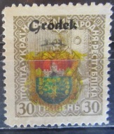 Ukraina stary znaczek z nadrukiem (1/25