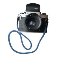 Pasek do aparatu bawełna jasnoniebieski analogowy klisza