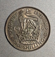 Wielka Brytania 1 szyling 1946r. Srebro BCM