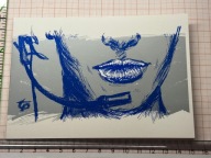 Karnet telefoniczny TP S.A. Srebrny rysunek Usta składany