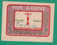 Oświęcim, Osiek, etykieta piwna, Browar lata 50/60? /SZ ziel/