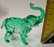 figurka słoń szkło artystyczne zielone
