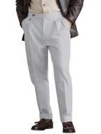 Spodnie męskie old money retro – eleganckie - Jasnoszare