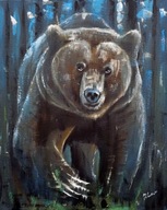 Obraz akrylowy ręcznie malowany "Niedźwiedź"