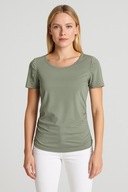 Reserved – Jasnozielony t-shirt z marszczeniami S