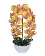 Sztuczny Storczyk w Doniczce Dwa Pędy Orchidea Dekoracja