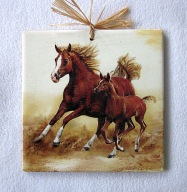 Robótkownia Kafelek obrazek 15x15 Konie