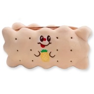 Piórnik SZKOLNY Ciastko Herbatnik PLUSZOWY Duży Saszetka z Suwakiem Beżowy