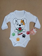 Body dziecięce niemowlęce długi rękaw z nadrukiem rozmiar 62